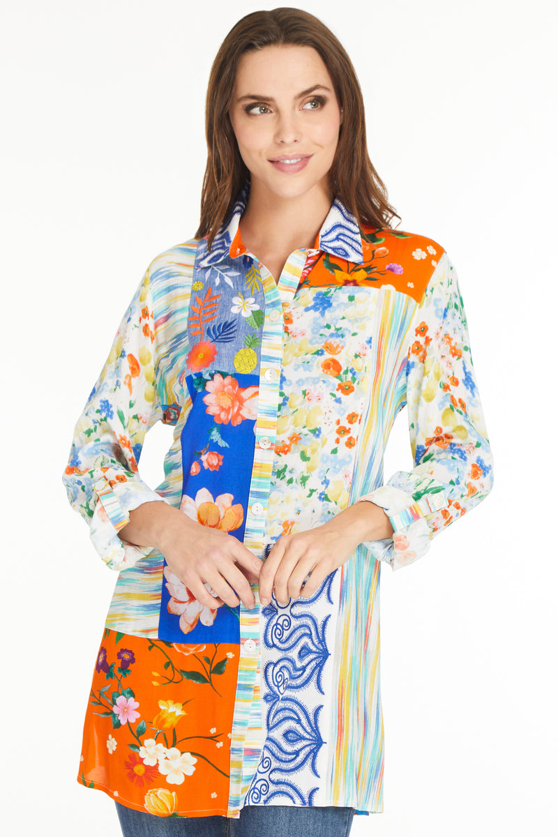 Multi-Print Patch Tunic - Multi